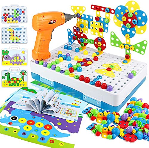 yoptote 224 PCS Juguetes Montessori Puzzles 3D Mosaicos Infantiles Manualidades Niños Dinosaurios Juguetes Educativos Bloques Construccion Herramientas Regalo Niña 2 3 4 5 Años