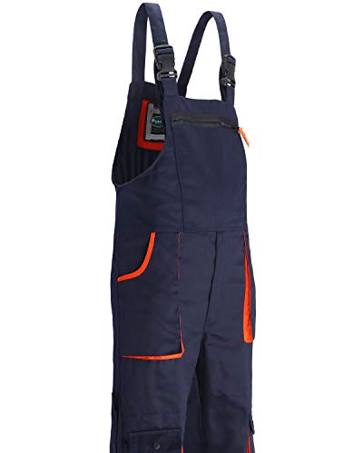 yukirtiq Hombre Pantalones de Trabajo Polialgodón Resistente Mono de Trabajo Ropa Peto de Trabajo Hombre Bolsillos Multiusos, Azul Marino, L