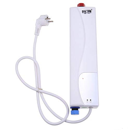 Yunge mini Calentador de agua eléctrico Instantáneo,220V 3000W portátil Calentador de Agua instantáneo mpara cocina baños hogar Lavado (blanco)