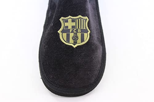 Zapatillas Casa FC Barcelona para Hombre y niño Color: Negro Talla: 45 - Equipo futbol Escudo Barça con licencia oficial. Fabricadas por Marpen.