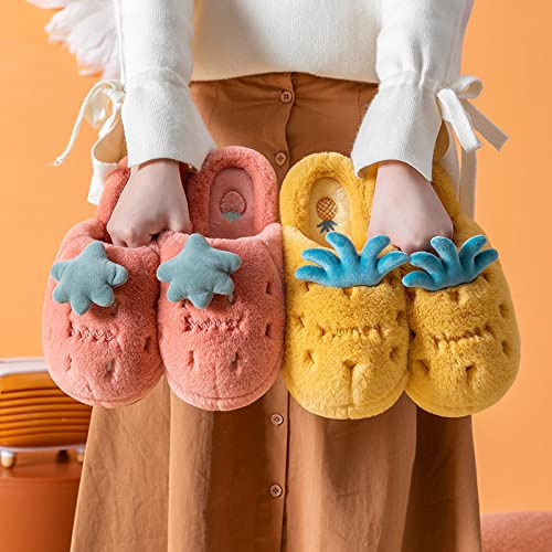 Zapatillas De Casa para Mujer Baratas-Suaves Y CóModas Pantuflas Antideslizantes-Decoracion Navidad-Zapatillas De AlgodóN con Costuras Gruesas para Interiores, Zapatillas De Moda De Fondo Suave,Mi,38