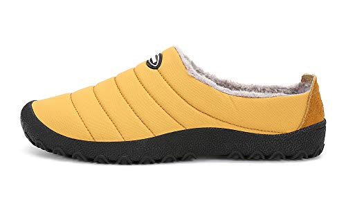 Zapatillas de Estar para Casa Hombre Mujer Invierno Calentitas Zapatillas de Deporte con Suela Antideslizante,Amarillo,41