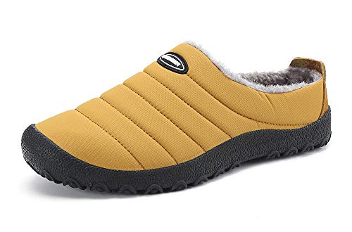 Zapatillas de Estar para Casa Hombre Mujer Invierno Calentitas Zapatillas de Deporte con Suela Antideslizante,Amarillo,41