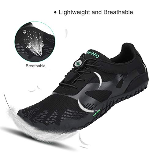 Zapatillas de Trail Running Minimalistas Hombre Barefoot Respirable Secado rápido Hombres Zapatos de Agua Deportes Acuáticos Escarpines Negro 42