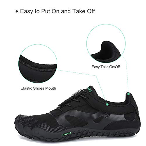 Zapatillas de Trail Running Minimalistas Hombre Barefoot Respirable Secado rápido Hombres Zapatos de Agua Deportes Acuáticos Escarpines Negro 42