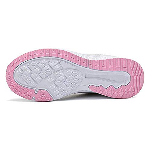 Zapatillas Deportivas Mujer Sneakers Zapatos para Correr para Niña Mujeres Running Zapatos Casuales de Mujer Ligero Respirable Atarse Rosa Gris Talla 43