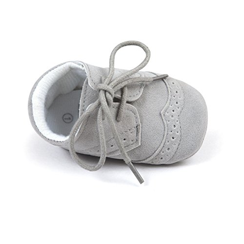 Zapatos sneakers para bebés, de cuero sintético gris Talla:12-18 meses