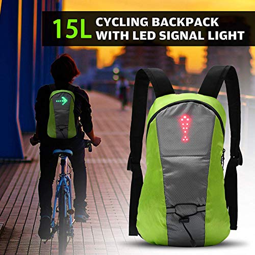 ZCVB Mochila LED Luz De Señal De Giro De Bicicleta Mochila De Ciclismo Mochila De Bicicleta Impermeable Chaleco Reflectante De Seguridad para Hombres Mujeres Correr De Noche Caminar,Amarillo