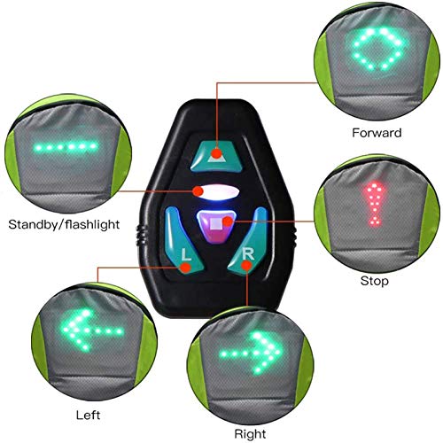 ZCVB Mochila LED Luz De Señal De Giro De Bicicleta Mochila De Ciclismo Mochila De Bicicleta Impermeable Chaleco Reflectante De Seguridad para Hombres Mujeres Correr De Noche Caminar,Amarillo