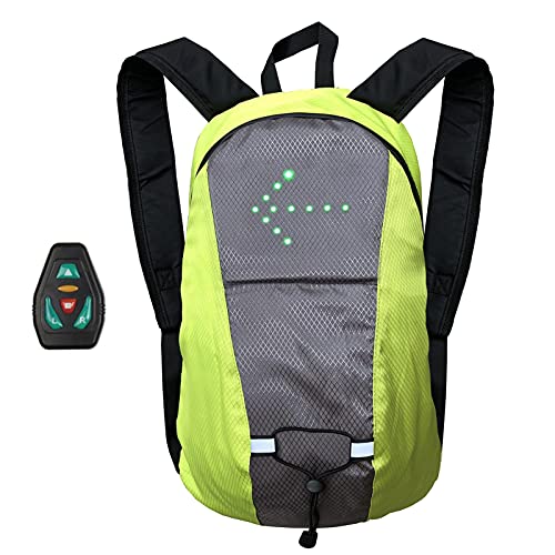 ZCVB Mochila LED Luz De Señal De Giro De Bicicleta Mochila De Ciclismo Mochila De Bicicleta Impermeable Chaleco Reflectante De Seguridad para Hombres Mujeres Correr De Noche Caminar,Amarillo