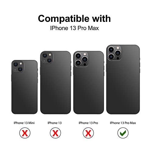 ZhinkArts Cadena para teléfono móvil compatible con Apple iPhone 13 Pro Max – Pantalla de 6,7 pulgadas – Funda para smartphone con banda – Cordón con funda para colgar en negro