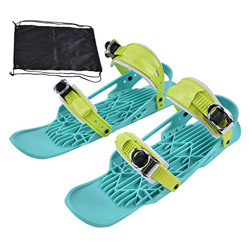 Zwinner Patines de Esquí Cortos, Mini Snow Skate Snowboard, Esquí de Nieve Ajustable Portátil con Bolsas para Raquetas de Nieve para Adultos, Adolescentes, Mujeres, Hombres, Snowblades Skiboards