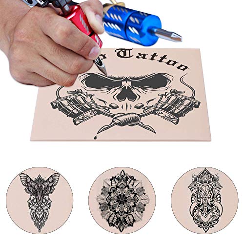 10 Piezas Piel Sintetica Tatuaje, Piel de Tatuaje de Doble Cara para el Kit de Tatuajes, La Piel Sintética Profesional es Adecuada para Principiantes y Artistas 20cm x 15cm x 0.15cm