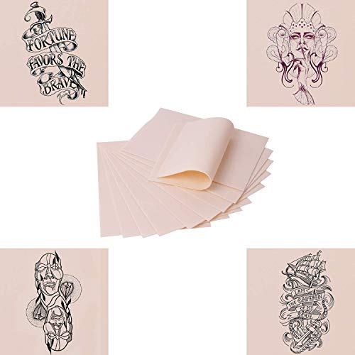 10 Piezas Piel Sintetica Tatuaje, Piel de Tatuaje de Doble Cara para el Kit de Tatuajes, La Piel Sintética Profesional es Adecuada para Principiantes y Artistas 20cm x 15cm x 0.15cm