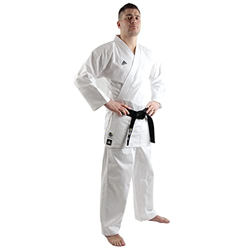 adidas Uniform-8oz Martial Arts Student Gi WKF Club Karate Uniform-Disfraz de Artes Marciales para Estudiante, Hombre, Blanco, 170 cm