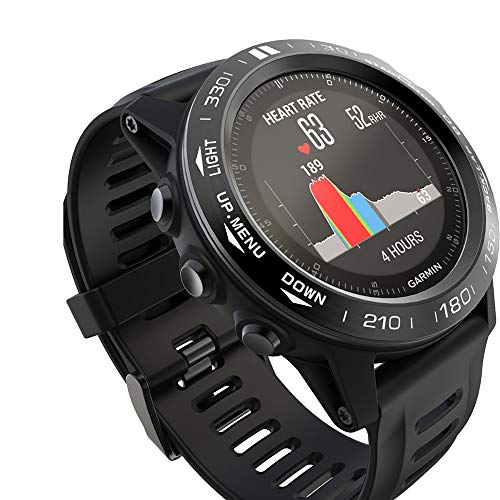 AISPORTS Anillo de Bisel Compatible con Garmin Fenix 3/Fenix 3 HR Cubierta Adhesiva de Bucle de Bisel Antiarañazos Cubierta Protectora de Bisel Metal de Acero Inoxidable para Garmin Fenix 3/Fenix 3 HR