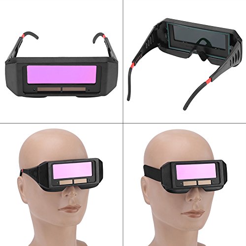 Akozon Gafas de soldadura, Gafas de oscurecimiento automático, Oscuridad automática, Gafas de soldadura protectoras. Casco TIG MIG.