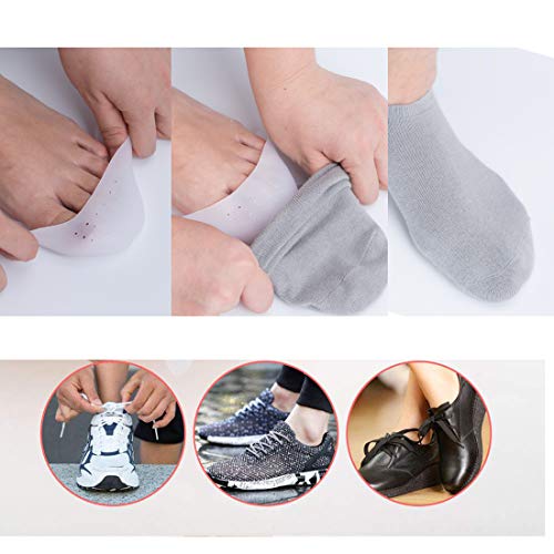 Almohadillas de gel de silicona para dedos de los pies, con agujero transpirable, Ballet Pointe Zapatillas de Baile Zapatillas Tacones Altos Toe Cap Protector, 2 Pares (Color de Piel y Blanco)