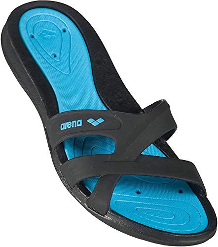 Arena Athena Woman Hook Zapatos de Playa y Piscina, Mujer, Negro (Black/Turquoise 083), 37 EU