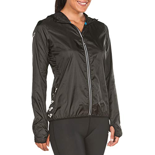 Arena W Run Windbreaker Cortavientos para Correr Mujer, Black, XL