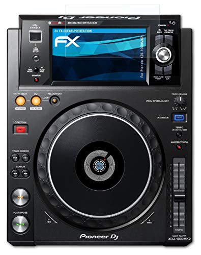 atFoliX Lámina Protectora de Pantalla Compatible con Pioneer XDJ-1000MK2 Película Protectora, Ultra Transparente FX Lámina Protectora (3X)