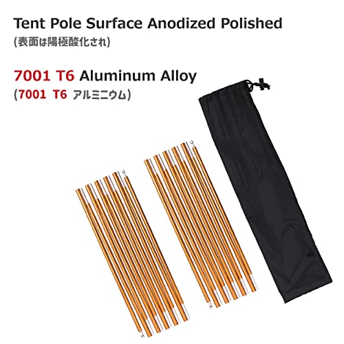 Azarxis Tent Pole Repair Kit Reemplazo del kit de soporte Splint Varillas de aluminio Postes de repuesto ajustables Accesorios para Camping Hiking Backpacking Tent (Oro - 4,04 m)