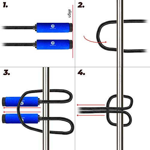 Banda elástica de calentamiento WARM BODY COLD MIND con manillas cómodas para ejercicios de fuerza y entrenamiento en casa, fisioterapia