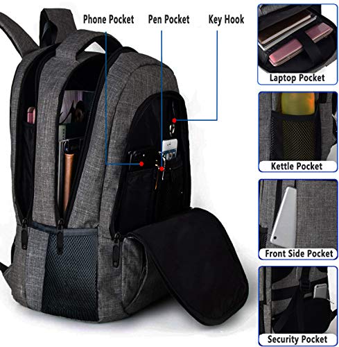 BAOMANYI Mochila Hombre Mochila Antirrobo Impermeable Mochila Ordenador Portatil 17 Pulgadas Mochila Portatil con Puerto USB del Negocio Trabajo Diario Viaje Escolares Daypack