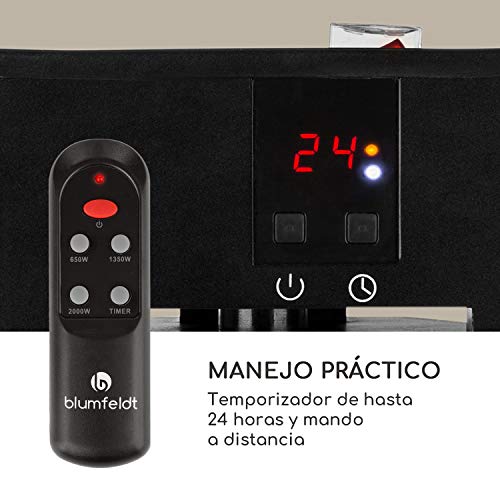 blumfeldt Heat Guru - Estufa por Infrarrojos, Calefactor exterior, Calefactor de exterior eléctrico, 2000 W, Calefactor exterior infrarrojos, Temporizador hasta 24h, IP34, Mando a distancia, Plateado