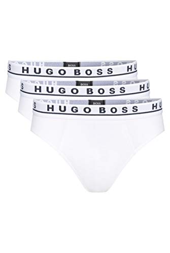 BOSS 3P Stretch-Cotton Briefs Bóxer, Blanco (White 100), L (Pack de 3) para Hombre