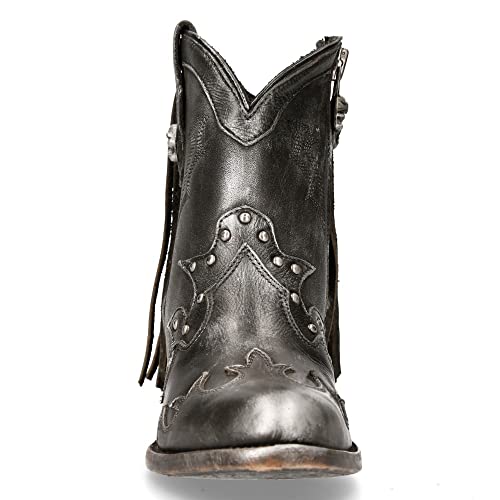 Botas vaqueras de mujer Tejanas Flecos Western Cowboy Vintage Plateadas NEW ROCK Silver Fringes Woman Boots Texas M.WSTM003-S1 (numeric_36)