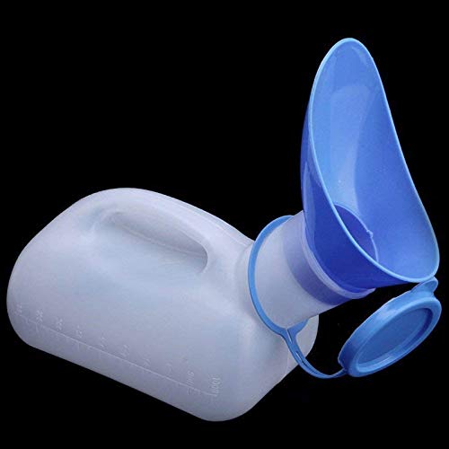 Botella de Orina para Mujeres y Hombres Botella de Orina con Tapa Inodoro Portátil para Urinarios de Emergencia para Viajes en Coche Atasco Tráfico Emergencia para Acampar Al Aire Libre 1000ML, 2 Pcs