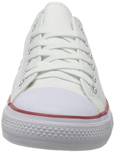 BRANDELIA Canvas de Lona Estilo Casual y Deportivo Zapatillas Unisex, Blanco, 39 EU