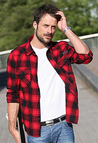 Brandit Check Shirt Camisa, Rojo/Negro, 3XL para Hombre