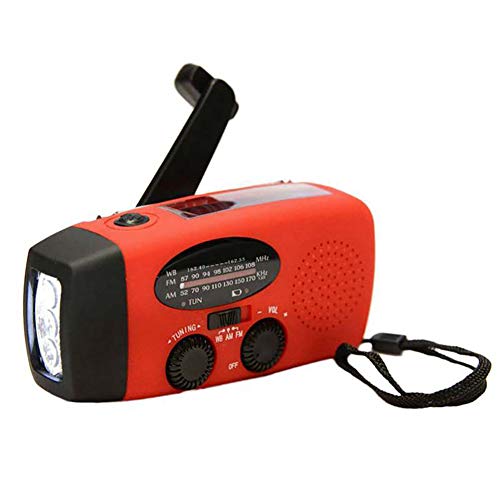 Bweele Radio de manivela, Radio Solar Multifunción Radio al Aire Libre Recargable Dínamo Radio Impermeable LED Dinamo Lámpara Powerbank para Excursionismo, Camping, Ourdoor, Emergencia