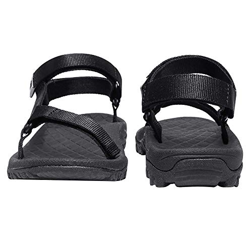 CAMEL CROWN Sandalias Deportivas para Mujer Zapatos de Verano Zapatillas Planas Sandalias de Playa Senderismo Transpirables Zapatos para Caminar Sandalias Exterior Negro Azul Gris