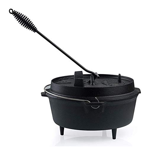 Chalkalon Camp Dutch Oven Lid Lift Lifter, Olla De Hierro Fundido De Esmalte Olla Estofado Olla Elevador De Olla, para Levantar Pesas Y Llevar El Horno Holandés Hogar Interior Cocina (Negro) apposite