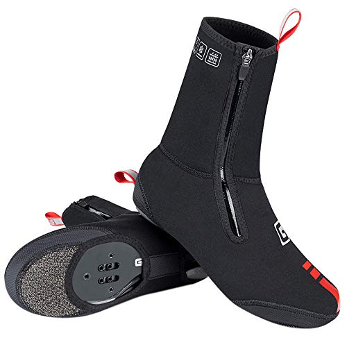 Clima frío Cubrezapatillas De Ciclismo Carretera Unisex, Reutilizables A Prueba Polvo Fundas Viento Autoblocantes Térmicos Accesorios Botas Bicicleta Montaña MTB Cubrecalzado,Negro,L