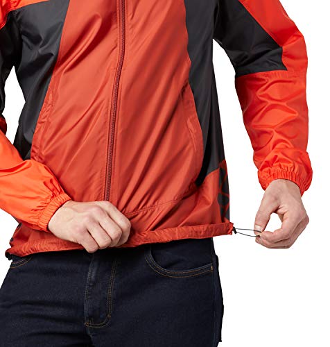 Columbia Point Park, Chaqueta cortavientos, Hombre, Rojo/Negro (Carnelian Red/Wildfire/Shark), XL