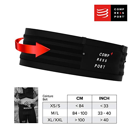 COMPRESSPORT Free Belt Pro Cinturón de Correr, Unisex-Adult, Negro, XS-S