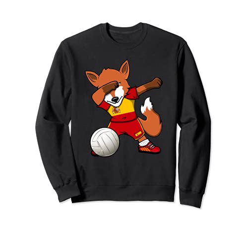 Dabbing Zorro Fox España Voleibol Bandera Española Deporte Sudadera