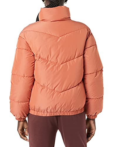 Daily Ritual Mock-Neck Short Puffer Jacket Chaqueta, Terracota, S