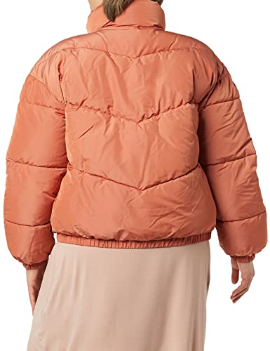 Daily Ritual Mock-Neck Short Puffer Jacket Chaqueta, Terracota, S