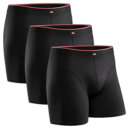 DANISH ENDURANCE Calzoncillos Boxer de Bambú para Hombre, Pack de 3, Ropa Interior Antibacteriana y Ultra Suave, Ajustados, Comodidad Superior, Negro, Blanco, Gris, Multipack (Negro, XX-Large)