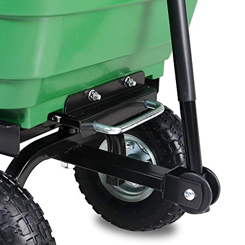 Deuba Carretilla de Jardín Carrito de Mano basculante Carga 300Kg para Transporte Jardinería Verde