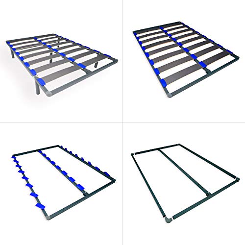 DUÉRMETE ONLINE Somier Desmontable KAMAKIT con Bastidor Reforzado de 40x30mm, Estabilidad y Firmeza, Fácil Montaje, Tubo Acero 30 x 40 mm, Pintura Epoxi Gris, 140x200