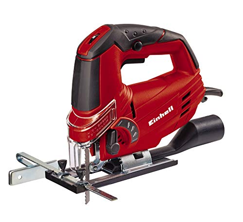 Einhell Sierra de calar TC-JS 85 (620 W, máx. 85 mm, corte en ángulo de 45°, regulación de la carrera, carrera pendular de 4 etapas, adaptador de aspiración, tope paralelo, maletín)