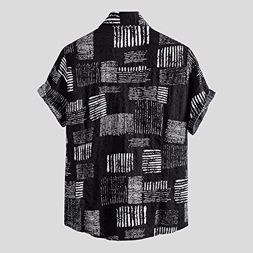 feftops Camisa Hawaianas Hombre Solapa Estampada Moda Casual Manga Corta 2021 Playa de Verano Camisas Hombres Tallas Grandes Casual Suelta Camisa