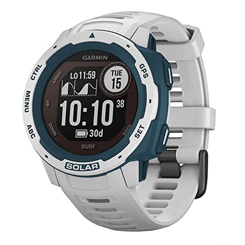 Garmin 010-02293-18 Instinct Solar Rugged Outdoor Watch Surf Edition Cloudbreak Bundle with 2 Year Accidental Repair and Extended Protection Plan