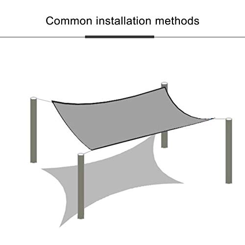 Geovne Malla Sombreadora Sun Net de 6 Pines,Solar Sombra Paño,Toldo Vela de Sombra Negra,Malla de Ocultación Anti-Âge,para Exteriores,Patio Trasero,Jardín,Granero,con Ojales (3x4m)